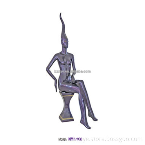 Gloss seated fiberglass female mannequin for display